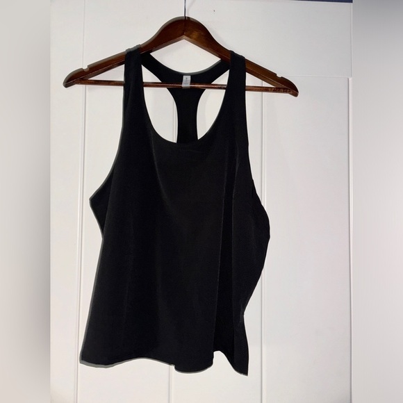 Athleta Ripstop Black Tank Top 2 Way Stretch Breathable Workout NEW Women L - Picture 1 of 8